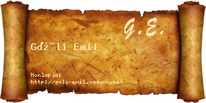 Gáli Emil névjegykártya